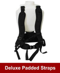 Deluxe padded straps of Made In The USA 4 Gallon Tree And Turf Pro Commercial Backpack Sprayer with Translucent White Tank.