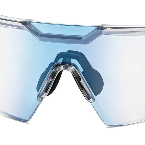 Front view of Straight Up Photochromic Safety Sunglasses With Polarized Optics And Ultraviolet Shielding Featuring Lockdown Side Grips.