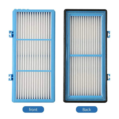 Front and back view of Four Pack Replacement Filters For Holmes AER1 Total Air Filter 30AT 242NUC Compatible Replaces Filters A D K