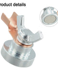 Super Cool Magnetic Welding Ground Clamp With Heavy Duty Iron Base And Secure Grip For Welding Tables Rails And Metal Poles To Make Your Job Easier close-up of metallic clamp with strong magnet and gripping design.