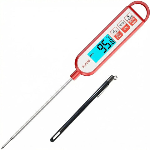 Digital Meat Thermometer With Instant Read In 1 To 2 Seconds Waterproof Food Thermometer With A 5.1 Inch Extra Long Probe For Cooking