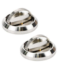 Two Pack Round Recessed Hidden Concealed Cabinet Pulls for Doors and Closets, Flush Mount Pull Handles, stainless steel finish