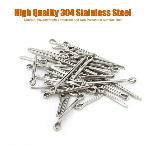 150 Piece 304 Stainless Steel Cotter Pin Clip Fastener Assortment Kit For Bolt Applications With Hairpin Style
