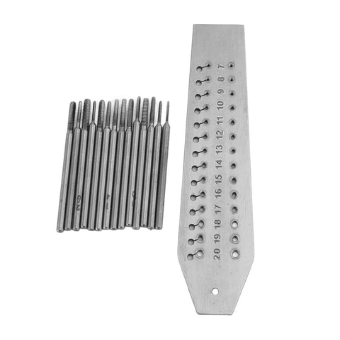 Fourteen Piece Micro Tap And Die Set For Jewelry Making And Watch Repair, showing taps and screw plate kit for precise threading.