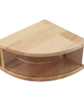 Sweet Wooden Coffee Filter Holder Box Fan Design Compact Countertop Storage Organizer For Hand Drip Brewing Solid Counter Saver with scalloped edge.