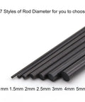 Various diameters of Carbon Fiber Rods 1mm By 400mm Solid Matte Round Bar For DIY Crafts RC Airplane Model Car Pack Of 10