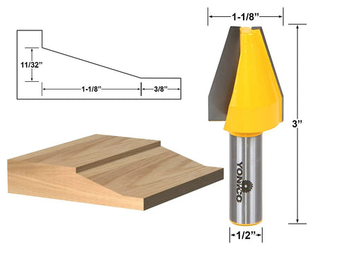 Go To Raised Panel Cabinet Door Router Bit With Vertical Bevel Half Inch Shank C3 Micro Grain Tungsten Carbide Blades