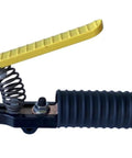 Insulated Welding Stinger Electrode Holder For Stick Welding 350 Amp Rating showing yellow handle and spring mechanism.