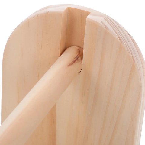 Solid Wood Tape Dispenser With Razor Sharp Blade detailed view of wooden frame and adhesive roll holder for tidy desk organization