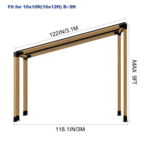Beefy 3 Way Pergola Brackets With Post Base Kit For 4x4 Posts Slanted Roof Corner Brackets Outdoor Log Cabin Lumber Weatherproof Backyard Patio Frame Hardware Easy Install