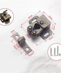 Dual Wheel Roller Catch Set 50 Pieces Stainless Steel Door Latch Lock Press Type Wardrobe Buckles Antique Bronze Finish