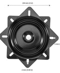 Top view of a 4 Pack 6 Inch Bar Stool Swivel Plate Replacement With Ball Bearing Base Mount for Bar Stools Chairs or Recliners Heavy Duty