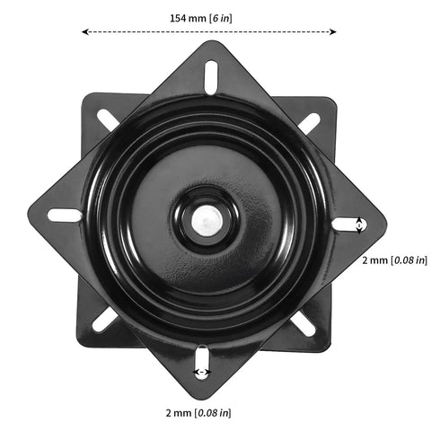 Top view of a 4 Pack 6 Inch Bar Stool Swivel Plate Replacement With Ball Bearing Base Mount for Bar Stools Chairs or Recliners Heavy Duty