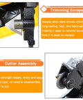Rugged Industrial 3 In 1 Electric Pipe Threading Tool For Half To Two Inch Pipes With Durable Alloy Steel Cutter Head detail of trimming scraper and cutter assembly.