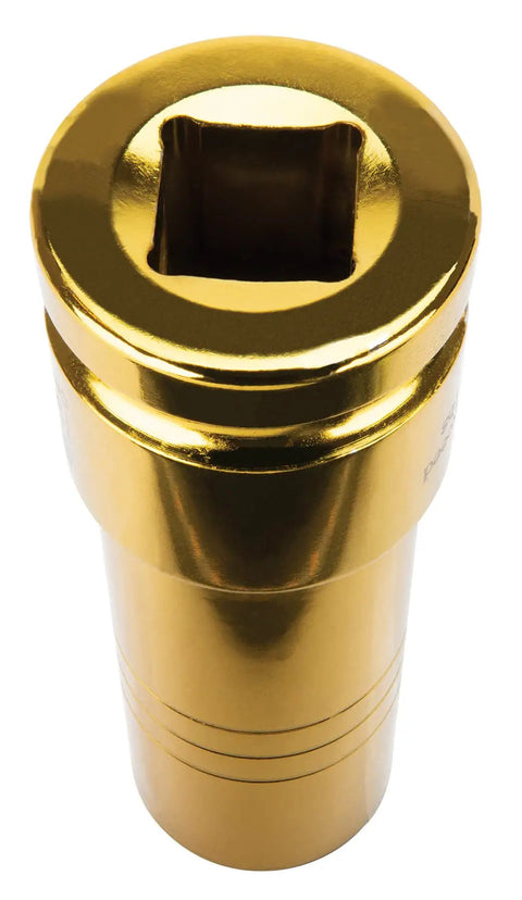 Half Inch Impact Drive Thin Wall Socket 19mm And Three Quarter Inch Gold Finish Built Tough With Chrome Molybdenum