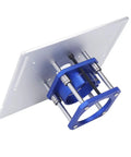 Heavy Duty Aluminum Router Lift Plate Kit With Precision Insert Base For Woodworking Routers, featuring a blue lift mechanism and silver plate.