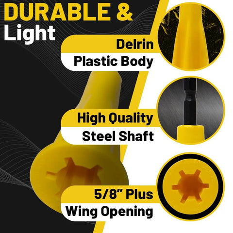 Nut Blaster XL Five Eighths Inch Opening Wire Nut Twister Universal Wire Nut Driver Drill Attachment With One Quarter Inch Hex Shank Durable Delrin Plastic And Steel Shaft