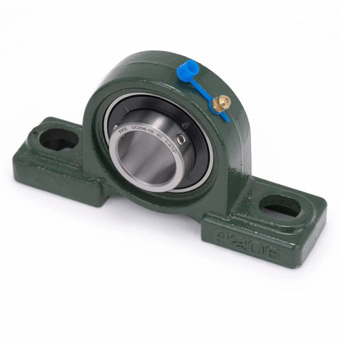 Two Pack Pillow Block Bearings UCP206-19 Bore 1-3/16 In with cast iron base and chrome sealed bearings