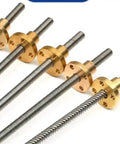 Stainless Steel Trapezoidal Lead Screw 6mm Diameter With 1mm Pitch And 4mm Lead, Threaded CNC Linear Motion Screw, Durable T6 Grade, Easy Install And Smooth Travel For DIY Machines, with brass nuts
