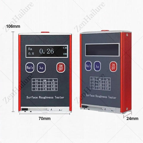 Top Notch Portable Surface Roughness Tester With 0.01 μm Precision Profilometer For Metal Surfaces, rechargeable, front and side view