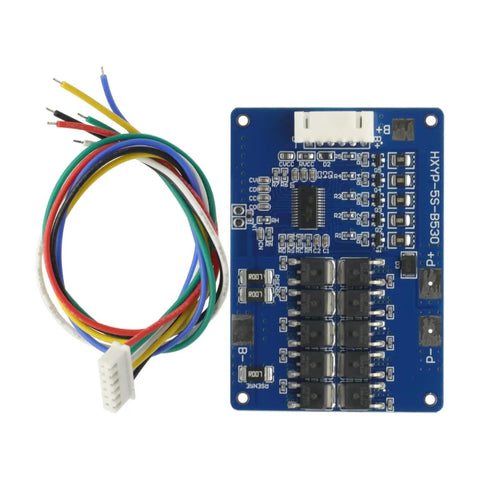 Badass 5S BMS Protection Board For 18650 Lithium Battery Pack Featuring Built In Balance Circuit 30 Amp Continuous Draw And 45 Amp Peak Surge For 21 Volt Systems with wiring harness.
