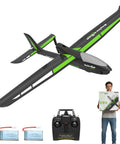 Easy To Fly 4CH RC Plane With 6 Axis Gyro For Beginners And Adults, Ranger600 Stunt Glider in black with remote and batteries