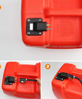 3 Gallon Portable Boat Fuel Tank With Hose And Gauge 12L Transfer Tank for Outboard Motors close-up details and fittings