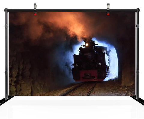 Massive Steam Train Tapestry Wall Art 236 by 118 Inches 6m by 3m Locomotive Scene On Vaser Valley Railway Backdrop for Bedroom
