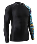 Mens Rash Guard Long Sleeve With UV Protection UPF 50 Plus For Men Moisture Wicking Quick Dry Four Way Stretch Swim Surf Gym Wear