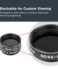 Moon Filter Kit For 1.25 Inch Telescope Eyepieces With Four Filter Set showing threaded ND filter and moon sky glow filter