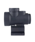 MRO SD 1x25 Red Dot Sight With Adjustable LED 2.0 MOA Red Dot side view showing rugged build and full co-witness mount
