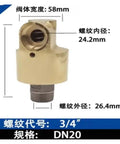 3/4 Inch Thread Rotary Copper Water Joint Swivel Connector 360 Degree Rotating Union For Cooling System Left Hand Thread DN20 close-up with size markings