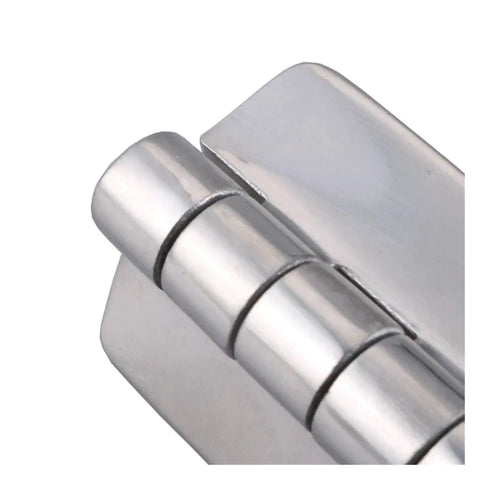 Close-up of Beefy Door Hinge Kit for Distribution Cabinet and Control Box Enclosures in a one color finish, metal build.
