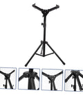 Rock Solid Foldable Drum Stand Adjustable Tripod Rack For 12 Inch Snare Drum Heavy Duty Alloy Build, side view showing construction details.