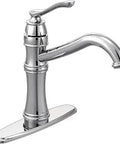 Traditional One Handle High Arc Kitchen Faucet In Chrome Easy Single Handle Water Control Flexible Installation For 1 Or 3 Holes Optional Deck Plate Included