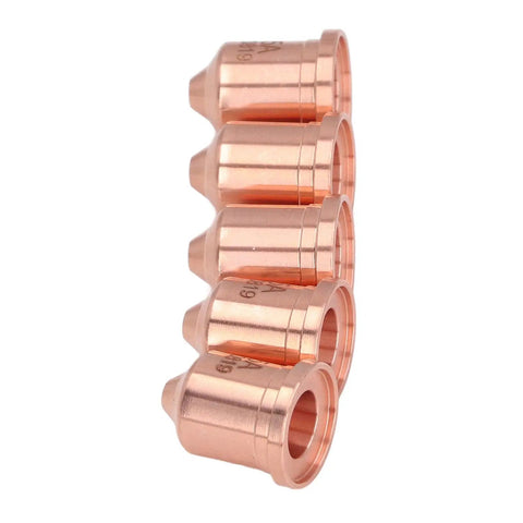 Top Tier 220819 Plasma Electrode Tip Brass Nozzle Set For PMX 65 85 105 Cutters Fits 45A 65A Range heavy-duty brass nozzles.