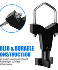 Hi Lift Jack Tube Mount For 1 To 2.5 Inch Tubing Fits Polaris RZR Offroad Rigs Universal Vehicle And Truck Adjustable High Lift Jack Mounting Aluminum With Stainless Hardware, durable aluminum and stainless steel construction.