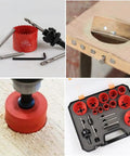 Raxmolo Heavy Duty Hole Saw Kit For Metal Wood And Plastic Drilling With 19 To 68mm Bi Metl Blades Including Multiple Sizes For Installing Locks And Knobs Perfect For Home Reno Projects, 11-piece set with red hole saws and carry case