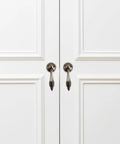 Retro Zinc Alloy Cabinet Pull Ring Handles Set Of 4 For Doors And Drawers, Vintage Style Furniture Hardware, Decorative Handles on white doors