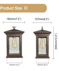 Two sizes of Outdoor Hanging Lantern Pendant Light With Clear Seeded Glass In Oil Rubbed Bronze Finish, dimensions shown.