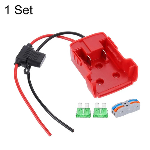 RC Car Battery Adapter Converter For DIY Builds And Repairs, 18V Battery Conversion Kit with red ABS shell and 30 Amp fuse