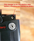 Electric bike battery with charging port for 42V 2A Lithium Ion Ebike Charger For 36V Systems With 84W Output 100 240VAC Input 10mm RCA Lotus Plug