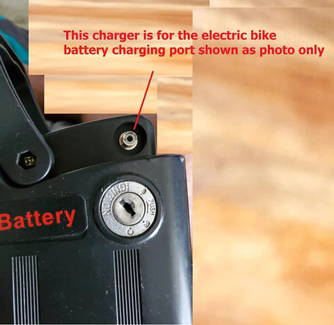 Electric bike battery with charging port for 42V 2A Lithium Ion Ebike Charger For 36V Systems With 84W Output 100 240VAC Input 10mm RCA Lotus Plug