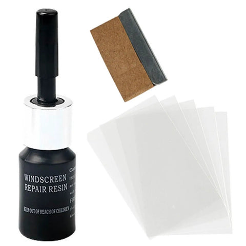 No Fuss Windshield Crack Repair Kit for Chips and Small Cracks, Auto Glass Repair Fluid, DIY Kit with Nano Resin and applicator