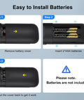 Steps to install batteries in Two Pack Replacement Remote For Smart TVs Backups, Plug And Play, Compatible With Hisense Onn Sharp Series