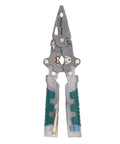 Get 8.8 Inch Folding Wire Stripper Pliers With Built-in Voltage Tester And Screwdriver, metal jaws and ergonomic handles.