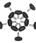 Heavy Duty Furniture Levelers Set 30 Pcs Adjustable Screw Feet For Leveling Uneven Floors Non Slip Nylon Base Reduces Wobble Shake And Noise Durable Floor Protectors For Chairs Tables Desks Easy Install, black screw-in feet