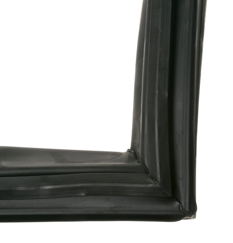 Close-up of Refrigerator Door Gasket Replacement WR24X10080 Black Seal, showing durable edge for easy install on most refrigerator models.