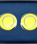 JUDYSSY Led Floodlight Outdoor 100-600W showing dual bright LED chips on a durable aluminum back, designed for security lighting.