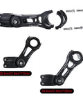 Adjustable Bicycle Stem Fits 25.4mm And 31.8mm Handlebars 110mm Or 130mm Riser MTB BMX Aluminum Alloy 0-85° Tilt, 28.6mm Steerer